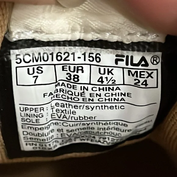 FILA Tan and White Platform Fila Sneakers Size 7 USED I ONES - Picture 5 of 5